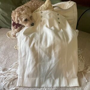 White House Black Market Cream skirt with buttons